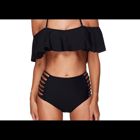 NWT High Waisted Off the shoulder bandeau bikini - Picture 2 of 8